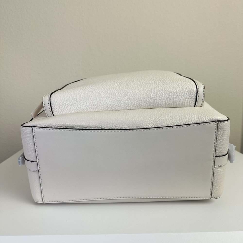 MICHAEL KORS Jaycee Large Backpack Pebbled Cream Leather Zip Multi Pocket Travel - Picture 7 of 10
